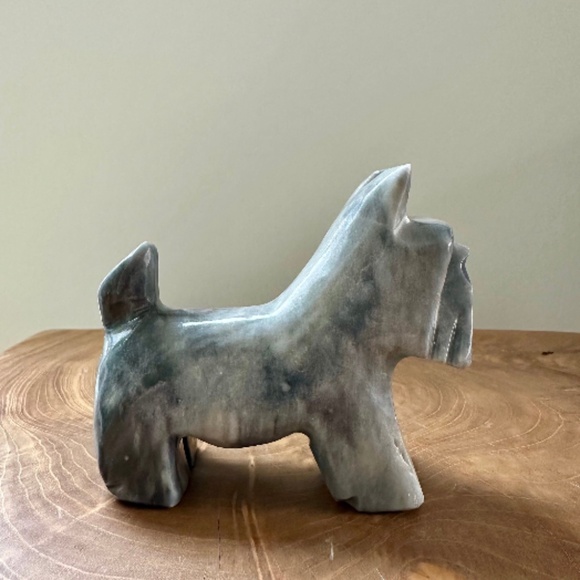 Vintage  alabaster Scottie dog figurine, Marble Scottie Dog - Picture 4 of 8